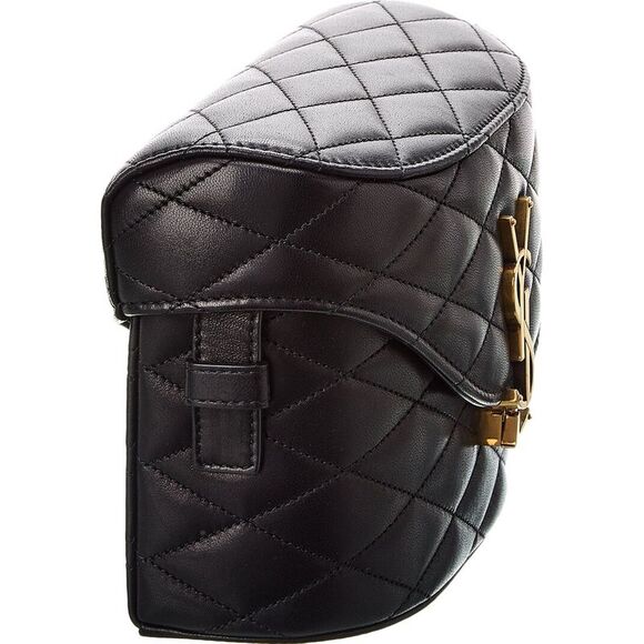 Saint Laurent June Quilted Leather Box Bag, Black - Picture 3 of 5